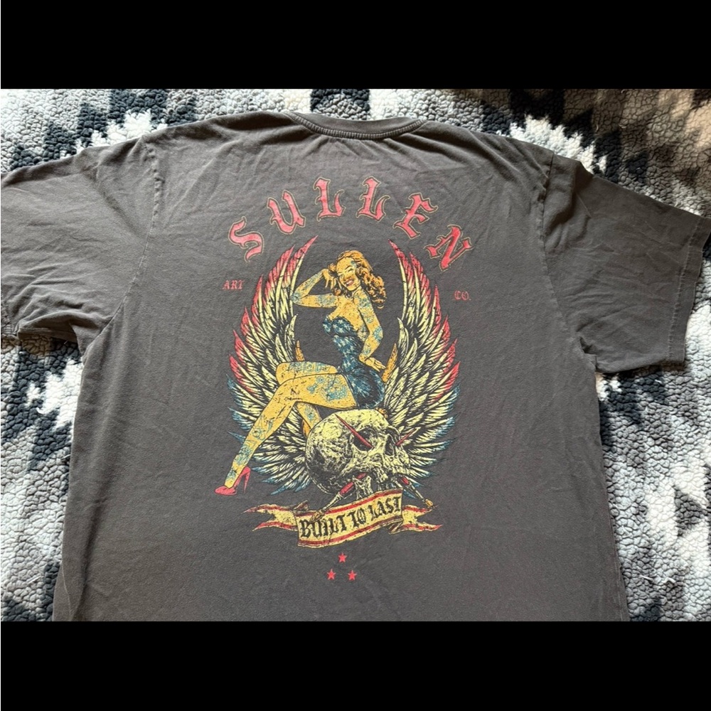 Sullen Art Collective Short Sleeve Tee in Dark Gray Americana Theme